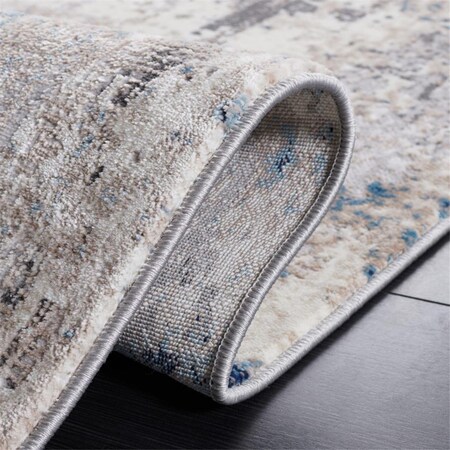 Safavieh 6 ft. 7 in. x 6 ft. 7 in. Vogue Power Loomed Round Rug; Blue & Gray VGE152M-7R